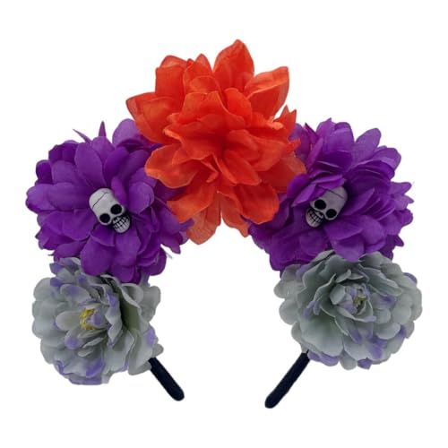 YUGSHNKFC Hexenschädel, dunkle Blume, Kopfbedeckung, Party, Stirnband, Teufelskopf, Animation, Haarreifen für Live-Show, Rollenspiele von YUGSHNKFC