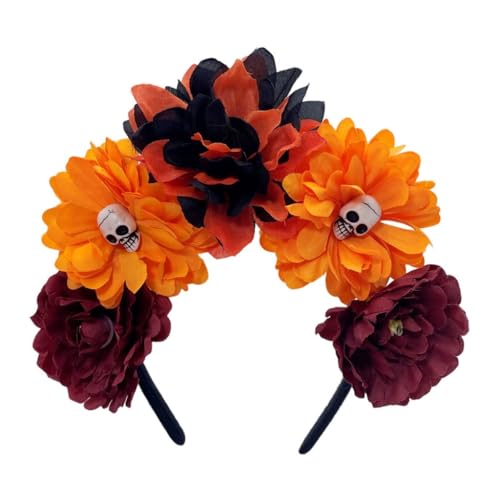YUGSHNKFC Hexenschädel, dunkle Blume, Kopfbedeckung, Party, Stirnband, Teufelskopf, Animation, Haarreifen für Live-Show, Rollenspiele von YUGSHNKFC
