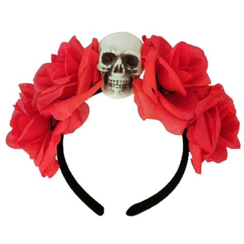 YUGSHNKFC Hexenschädel, dunkle Blume, Kopfbedeckung, Party, Stirnband, Teufelskopf, Animation, Haarreifen für Live-Show, Rollenspiele von YUGSHNKFC