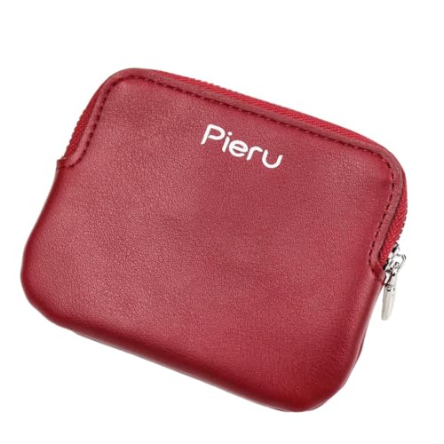 YUGSHNKFC Kartenhalter mit mehreren Schlitzen, Kartenhalter, Schlüsseltasche, Ledertasche, Geldfach, einfarbig, Kreditkarte, burgunderfarben von YUGSHNKFC