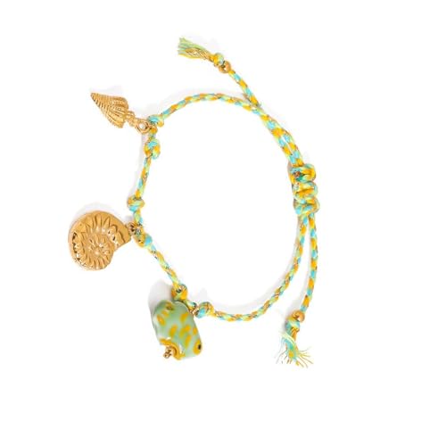 YUGSHNKFC Leichtes, gewebtes Kordel-Accessoire mit Meeresmotiven und natürlichen Muschel-Dekorationen, einzigartiges Armband für den täglichen Gebrauch, Marine-Schmuck für Damen, Einheitsgröße, Wie von YUGSHNKFC