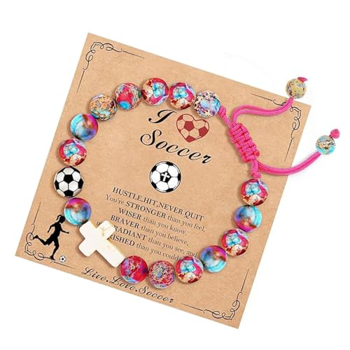 YUGSHNKFC Leichtes Sport Inspiriertes Armband Für Aktive Personen Fußball/Baseball/Basketball Kristallanhänger Schmuck Trendy Crucifix Charm Armband von YUGSHNKFC