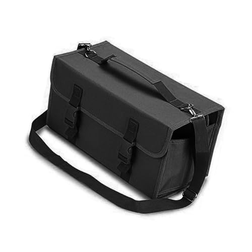 YUGSHNKFC Marker-Organizer mit 120 Markern, mehrschichtige Reisemarker-Aufbewahrungstasche, Marker-Halter mit Schultergurt, Marker-Etui, Schwarz von YUGSHNKFC