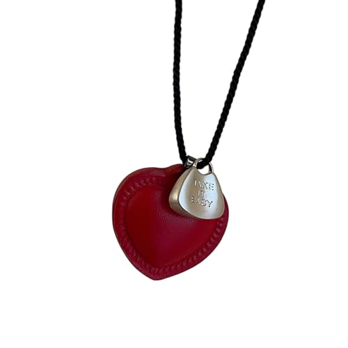 YUGSHNKFC Minimalistische Schnur Schnur Liebe Anhänger Statement Halskette Moderne Vintage Kombination Pullover Kette Schmuck Geschenk Für Ihre Weibliche Zierkette Halskette von YUGSHNKFC