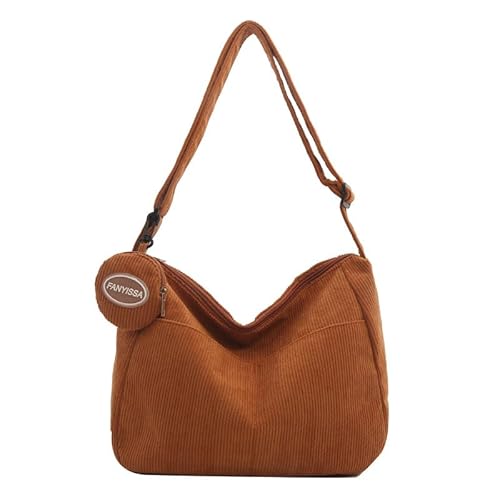 YUGSHNKFC Mode Schwarze Cord Crossbody Tasche Weiche Und Komfortable Schultertasche Satchel Für Den Täglichen Gebrauch Lässige Reisebeutel von YUGSHNKFC