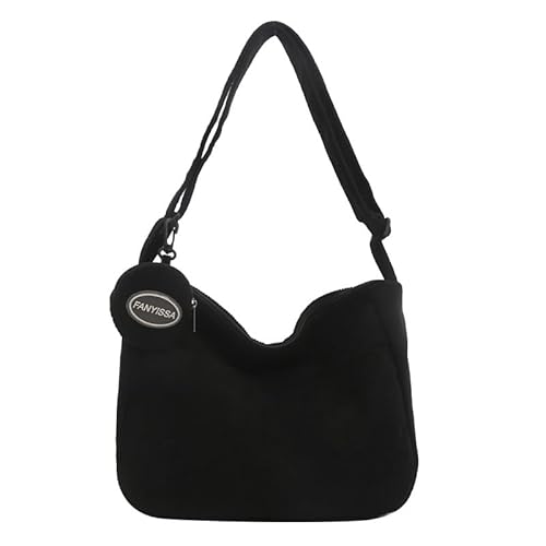 YUGSHNKFC Mode Schwarze Cord Crossbody Tasche Weiche Und Komfortable Schultertasche Satchel Für Den Täglichen Gebrauch Lässige Reisebeutel von YUGSHNKFC