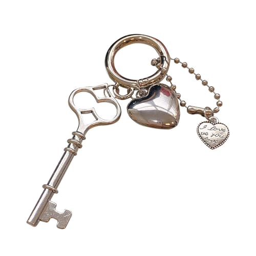 YUGSHNKFC Modeschlüssel Und Herzschlüsselkettenlegierung Y2K Keyring Schmuck Herz Keyring Handtasche Accessoires Für Frauen Mädchen Modische Schlüssel Anhänger von YUGSHNKFC