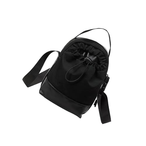 YUGSHNKFC Modische Canvas-Umhängetasche mit Kordelzug-Öffnung, Crossbody-Tasche für sicheren und einfachen Zugriff, trendige Damen-Handtasche, Schwarz , One Size von YUGSHNKFC