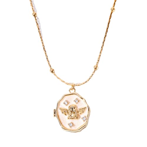 YUGSHNKFC Modische Halskette mit Fotoalbum-Anhänger, Metallhalsketten, eleganter Schmuck für Frauen und Mädchen, Geburtstag, Weihnachten von YUGSHNKFC