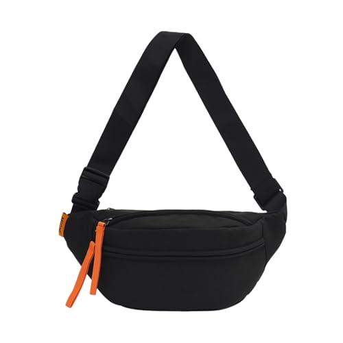YUGSHNKFC Modische Hüfttasche mit verstellbarem Riemen, Nylon-Umhängetasche, Crossbody-Tasche für Outdoor, Workout, Wandern, Reisen, Schwarz , Umhängetasche von YUGSHNKFC