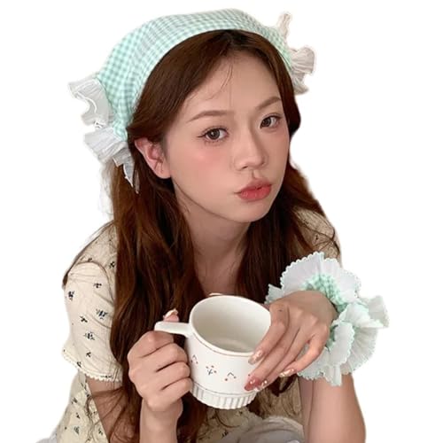 YUGSHNKFC Modisches kariertes Kopftuch, elastisch, für Damen, Frühling, elegante Kopfbedeckung, dekorative Haargummis, Musikfestival, Haarschal YUGSHNKFC Modisches kariertes Kopftuch, elastisch, für Damen, Frühling, elegante Kopfbedeckung, dekorative Haargummis, Musikfestival, Haarschal von YUGSHNKFC