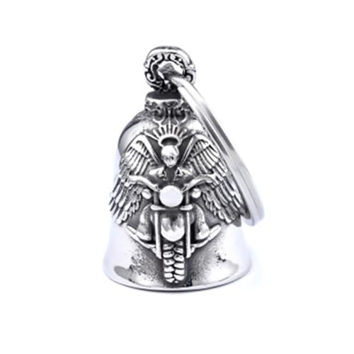 YUGSHNKFC Motorradglocken-Anhänger für Biker, handgefertigt, Hip-Hop, Punk-Stil, Schlüsselanhänger, Schmuck, Rock-Metall-Zubehör, Edelstahl von YUGSHNKFC