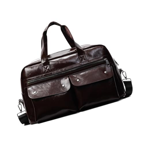 YUGSHNKFC Multi Kompartiment Fitnessstudio Reisetasche Große Kapazität Wasserdichte PU Schulter Handtasche Verstellbarer Riemen Für Sportpendeln Geräumige Büropendlertasche von YUGSHNKFC