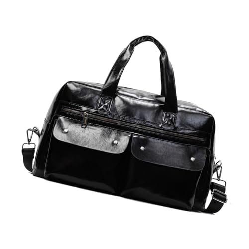 YUGSHNKFC Multi Kompartiment Fitnessstudio Reisetasche Große Kapazität Wasserdichte PU Schulter Handtasche Verstellbarer Riemen Für Sportpendeln Geräumige Büropendlertasche von YUGSHNKFC