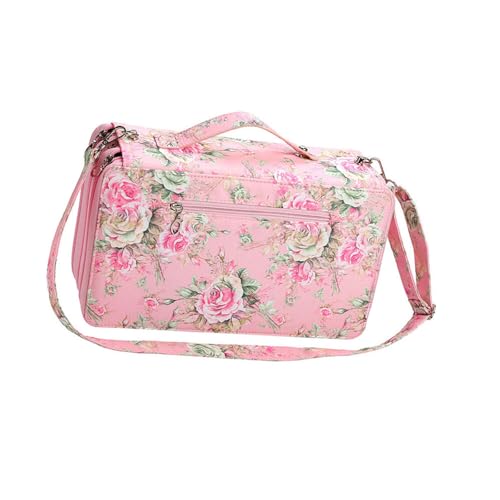 YUGSHNKFC Multifunktionaler Stifthalter mit großem Fassungsvermögen, Tragetasche für 120 Marker, Tragetasche mit Schultergurt, tragbare Bleistiftaufbewahrung, B von YUGSHNKFC