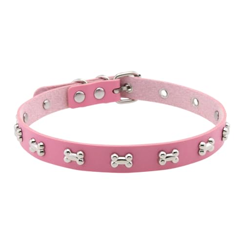 YUGSHNKFC Nervösem Knochen Anheizt Leder Chokers Halskette Verstellbare Kette Alternative Mode Rocker Metal PU Chokers Accessoire Verstellbare Leder Halskette von YUGSHNKFC