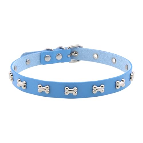 YUGSHNKFC Nervösem Knochen Anheizt Leder Chokers Halskette Verstellbare Kette Alternative Mode Rocker Metal PU Chokers Accessoire Verstellbare Leder Halskette von YUGSHNKFC