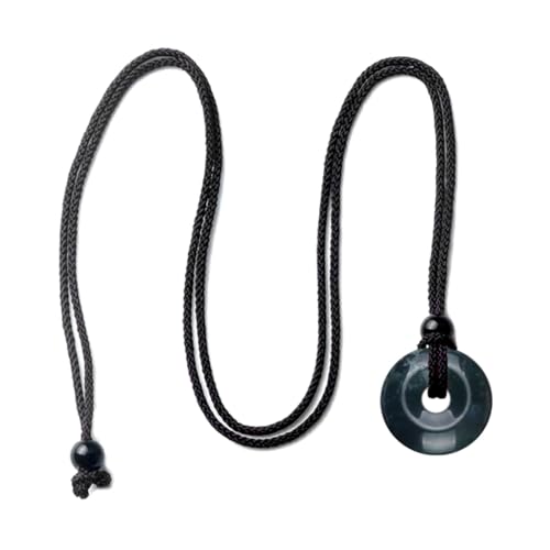 YUGSHNKFC Neuartiger Kristall-Achat-Stein-Anhänger, passgenaue Schlüsselbeinkette, verstellbar, schwarzes Seil, kalte Schnalle, Kristall-Achat-Stein von YUGSHNKFC