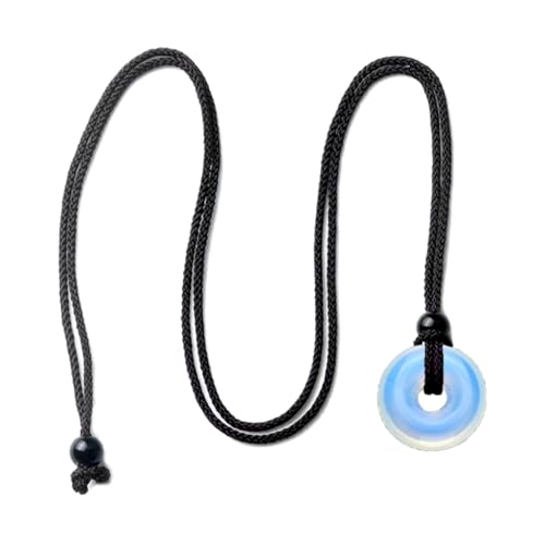 YUGSHNKFC Neuartiger Kristall-Achat-Stein-Anhänger, passgenaue Schlüsselbeinkette, verstellbar, schwarzes Seil, kalte Schnalle, Kristall-Achat-Stein von YUGSHNKFC