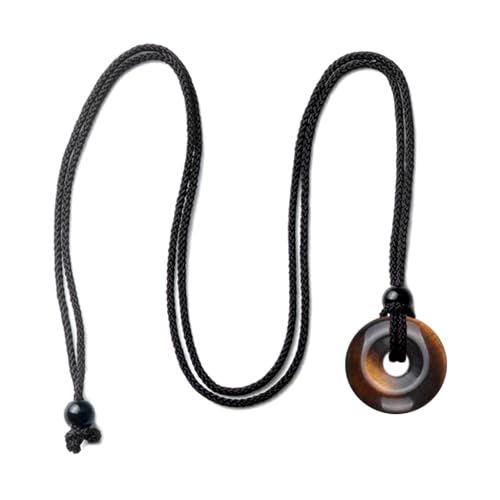 YUGSHNKFC Neuartiger Kristall-Achat-Stein-Anhänger, passgenaue Schlüsselbeinkette, verstellbar, schwarzes Seil, kalte Schnalle, Kristall-Achat-Stein von YUGSHNKFC