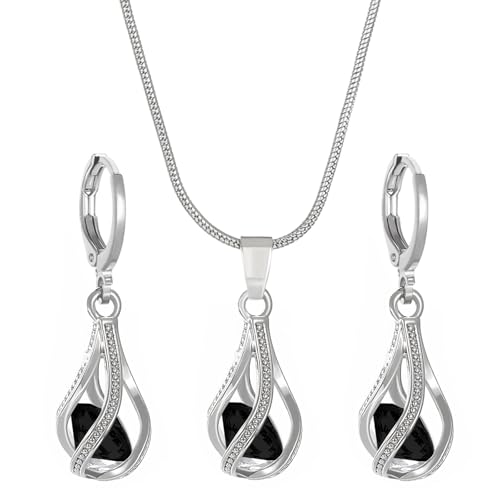 YUGSHNKFC Ohrstecker und Halskette mit kubischem Zirkonia-Kristall, Halskette und Ohrringen, Schmuck-Set für modische Damen-Ohrringe, Einheitsgröße, Wie beschrieben, Wie beschrieben von YUGSHNKFC