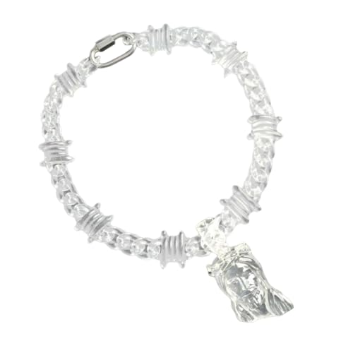 YUGSHNKFC Ovale Vintage-Halskette aus Kunstharz, übertriebene Büroklammerkette, Choker mit ovalen Designs für Partys und Versammlungen von YUGSHNKFC