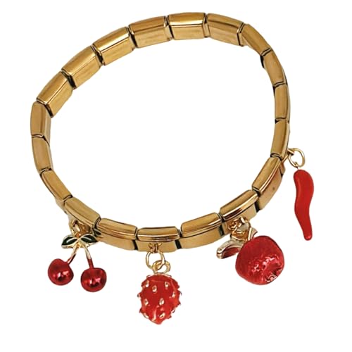 YUGSHNKFC Personalisierbarer Edelstahl-Armreif für Damen, modularer, wasserdichter Schmuck für Mode-Enthusiasten und Chili-Anhänger, Einheitsgröße, Wie beschrieben von YUGSHNKFC