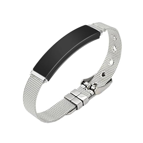 YUGSHNKFC Personalisiertes Gravurarmband Edelstahl Handkettenarmband Robustes Mode Armband Accessoire Mode Schmuck Für Paare von YUGSHNKFC