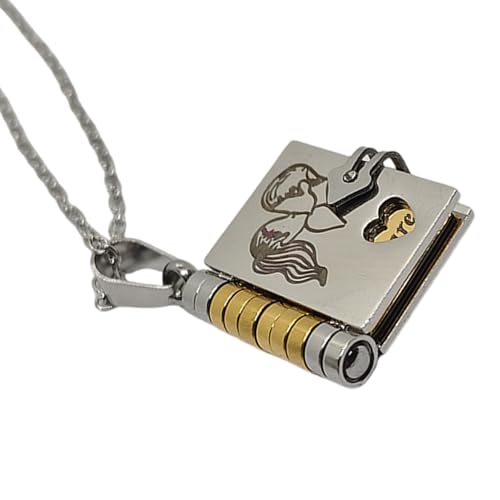 YUGSHNKFC Rostproof Edelstahl Buch Anhänger Halskette Mit Gravierter Nachricht Einzigartiger Vatertag Für Geburtstag Herren Titanstahl Emotionaler Halskette von YUGSHNKFC
