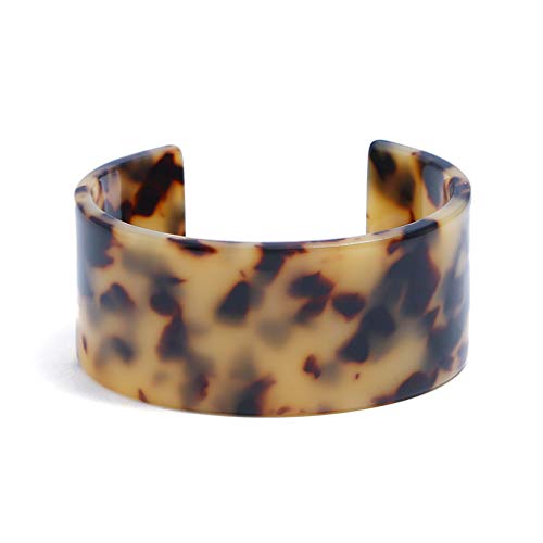 YUGSHNKFC Schöne Leopardenmanschette Armbänder Schmuck Geschenk Für Frauen Weitbraun Manschette Armband Schildkröte Für Muscheln Offener Armreif Bracele Männer Armbänder von YUGSHNKFC