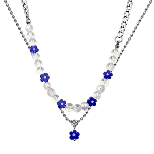 YUGSHNKFC Set mit 2 Blumen-Choker-Halsketten-Anhängern, doppellagige Halsketten, Schmuck, Party-Schmuck-Zubehör von YUGSHNKFC