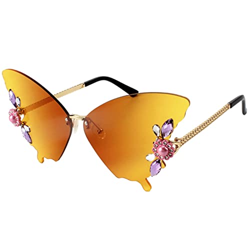 YUGSHNKFC Sonnenbrille Punk Stil Für Teenager Girls Seaside Party Schmetterlingsform Objektiv Lens Funny Mode Sommerdekorationen von YUGSHNKFC