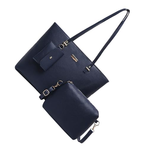 YUGSHNKFC Stilvolle 3pcs Frauenhandtaschen Set PU Leder Crossbody Geldbörse Brieftasche Und Umhängetaschen Büro Handtasche Große Kapazität Frauenhandtaschen von YUGSHNKFC