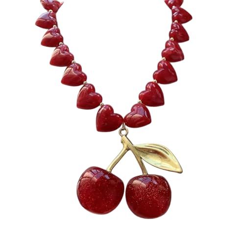 YUGSHNKFC Stilvolle Acryl-Kirschen-Anhänger mit Perlen für Damenpartys und den täglichen Gebrauch von YUGSHNKFC