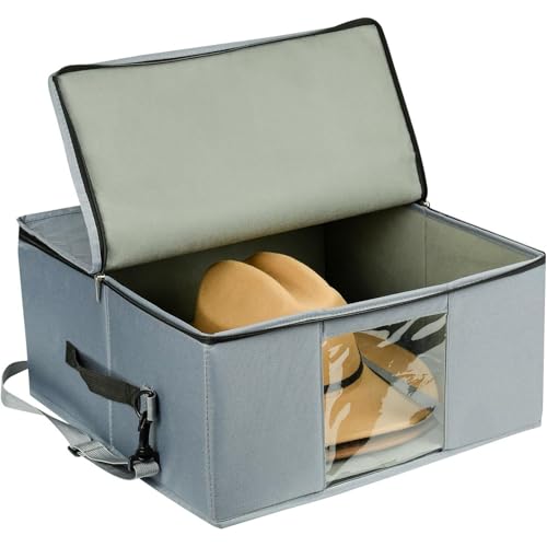 YUGSHNKFC Stilvoller Hutkoffer Für Panama Top Hats Practical Storage Box Mit Verstellbarem Schultergurt Und Gummiband Für Frauen Reißverschlüsse Staubdicht Aufbewahrungstasche von YUGSHNKFC