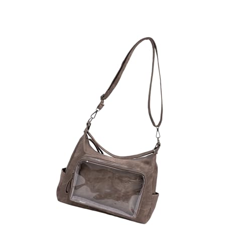 YUGSHNKFC Stilvoller Transparenter PU Crossbody Tasche Vintage Design Verstellbares Gurt Handheld Für Tägliche Essentielle Unisex Transparente Retro Messengers von YUGSHNKFC