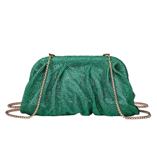 YUGSHNKFC Strassabosen Abendbeutel Plissee Lady Geldbeutel Party Bankett Hochzeitsklüftungen Für Frauen Mädchen Cocktail Crossbody Umhängetasche Klappbare Geldbörse von YUGSHNKFC