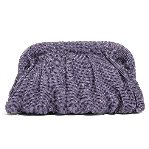 YUGSHNKFC Strassabosen Abendbeutel Plissee Lady Geldbeutel Party Bankett Hochzeitsklüftungen Für Frauen Mädchen Cocktail Crossbody Umhängetasche Klappbare Geldbörse von YUGSHNKFC