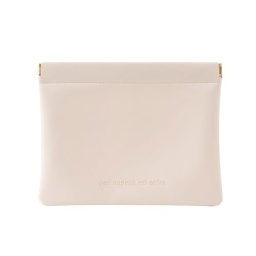 YUGSHNKFC Tragbare quadratische kleine Kosmetiktasche für Damen, PU-Leder, Make-up-Tasche, Mode-Accessoire, Aufbewahrungskoffer, beige, Storage bag von YUGSHNKFC