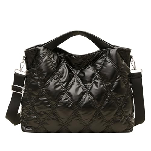 YUGSHNKFC Trendy Gesteppte Geprägte Handtasche Tränenresistent Außen Ergonomisch Organisationstaschen Kompakt Carryall Leichtes Nylonhandtasche Für Frauen von YUGSHNKFC