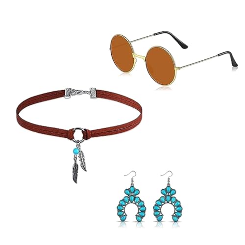 YUGSHNKFC Türkis-Schmuck-Set, Western-Türkis, Schmuck-Set, Ohrhänger, Stirnband, Sonnenbrille, Choker, Halskette, Türkis für Damen, Einheitsgröße, Wie beschrieben, Wie beschrieben YUGSHNKFC Türkis-Schmuck-Set, Western-Türkis, Schmuck-Set, Ohrhänger, Stirnband, Sonnenbrille, Choker, Halskette, Türkis für Damen, Einheitsgröße, Wie beschrieben, Wie beschrieben von YUGSHNKFC