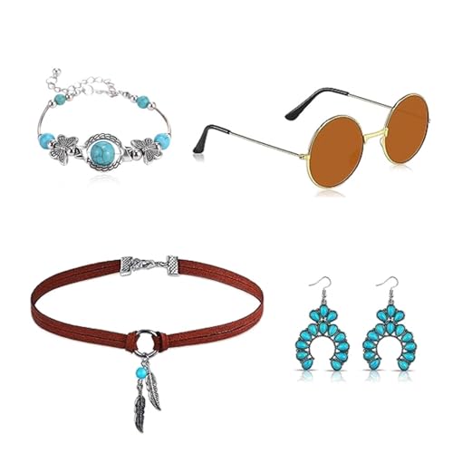 YUGSHNKFC Türkis-Schmuck-Set, Western-Türkis, Schmuck-Set, Ohrhänger, Stirnband, Sonnenbrille, Choker, Halskette, Türkis für Damen, Einheitsgröße, Wie beschrieben, Wie beschrieben YUGSHNKFC Türkis-Schmuck-Set, Western-Türkis, Schmuck-Set, Ohrhänger, Stirnband, Sonnenbrille, Choker, Halskette, Türkis für Damen, Einheitsgröße, Wie beschrieben, Wie beschrieben von YUGSHNKFC