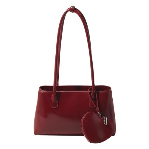 YUGSHNKFC Umhängetasche Für Frauen PU Lederschlollen Hoboes Handtasche Retro Clutches Tasche Mit Reißverschluss Für Abend Party Trendy Unterarmtasche von YUGSHNKFC