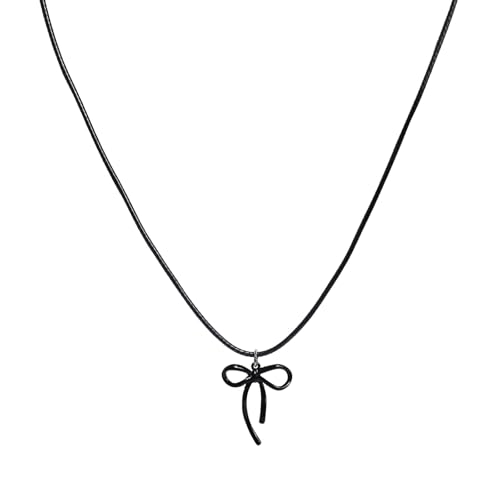 YUGSHNKFC Verstellbare Kette, Modeschmuck, einzigartiger Schleifen-Anhänger, Halskette, Charm, verstellbare Kette, Pullover-Kette von YUGSHNKFC