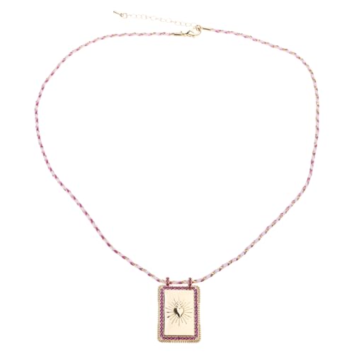 YUGSHNKFC Verstellbare Tarotkarten-Anhänger, Halskette, okkultes Tarotkarten-Schild, Halskette, Zubehör für individuelles Mode-Statement, Kupfer von YUGSHNKFC