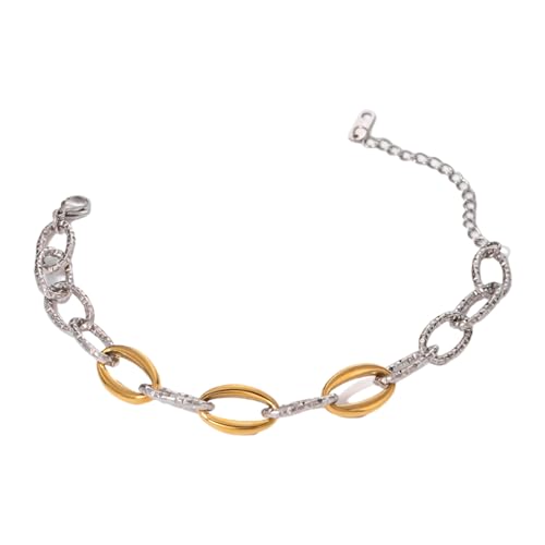 YUGSHNKFC Wasserdichtes Gold Silber Doppeltoner Perlenkettenarmband Einstellbare Länge Handchain Stylish Handgelenk Accessoire Für Männer Frauen Wasserdichtem Schmuck von YUGSHNKFC