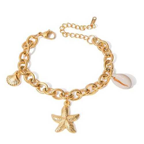 YUGSHNKFC Zarte Meeresperlen Armband Komfortable Handgelenk Schmuck Edelstahl Textur Für Individualistische Schmucksuchende Ozeelle Themen Armband von YUGSHNKFC