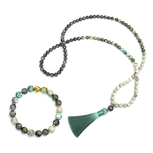 YUGSHNKFC Zirbenstein-Armband, Halskette, Yoga, Meditation, 108, tibetische natürliche Gebetsperle, Wickelarmband, Halskette von YUGSHNKFC