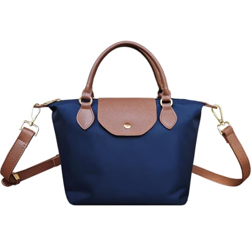 YUHAKORU Nylon-Umhängetasche für Damen, Schultertasche, wasserdicht, Marineblau, klein, modisch von YUHAKORU