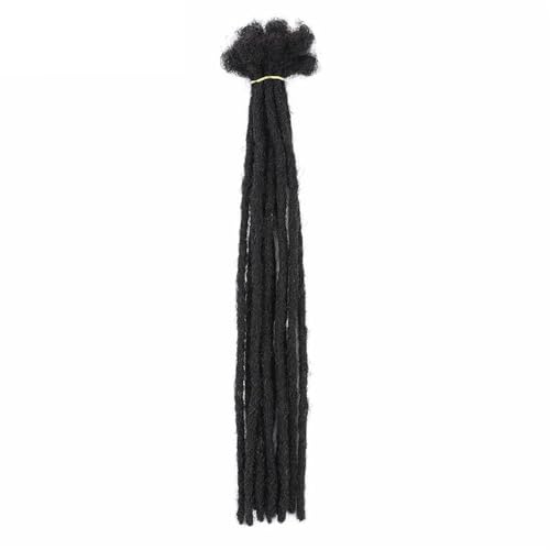 0,4 cm Loc-Extension, Echthaar, 10 Strähnen, komplett handgefertigt, Echthaar, Dreadlock-Extensions for Männer und Frauen, Naturschwarz Easy Installation and Removal(6inch) von YUHANXINHESHE